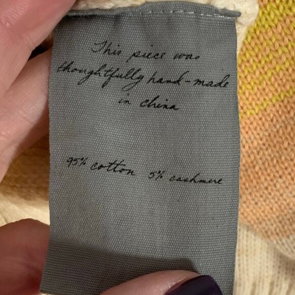 Raquel Allegra Gower Cardigan in a multi-color striped cotton-cashmere blend - Picture 4 of 7